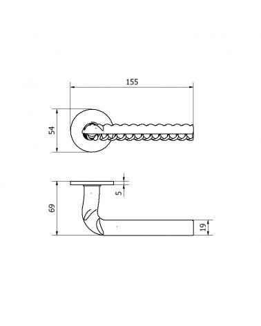 Maniglia per porta futuristica originale Rocksor con dimensioni