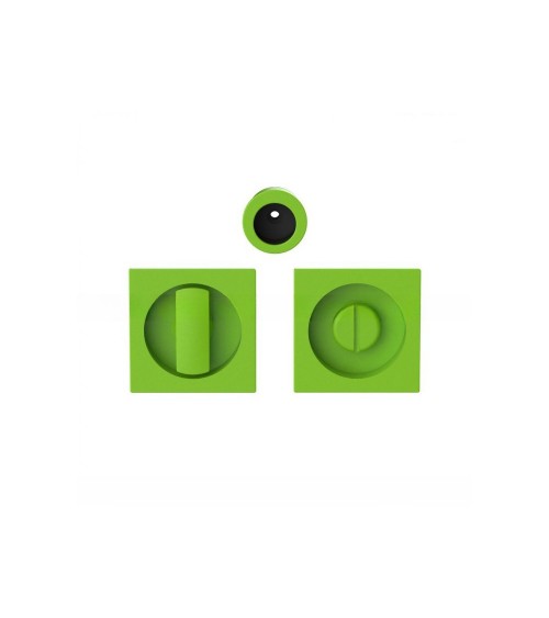 Maniglia per porta scorrevole con chiusura privacy di colore verde lime Moon One maniglia design
