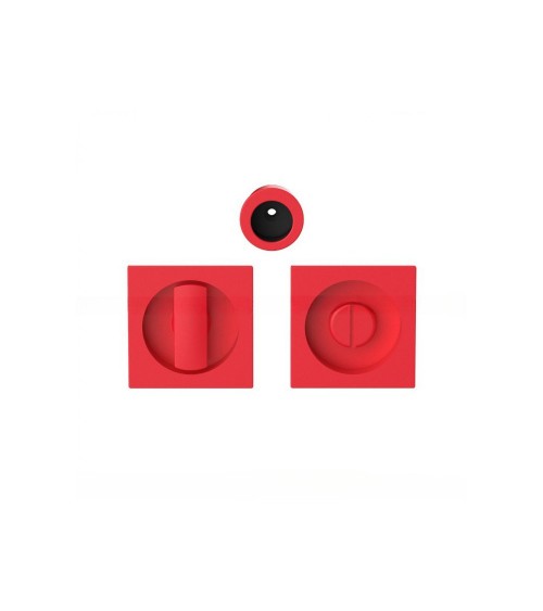 Maniglia per porta scorrevole con chiusura privacy di colore rosso fragola Moon One maniglia design