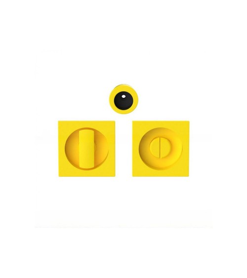 Maniglia per porta scorrevole con chiusura privacy colore giallo limone Moon One maniglia design
