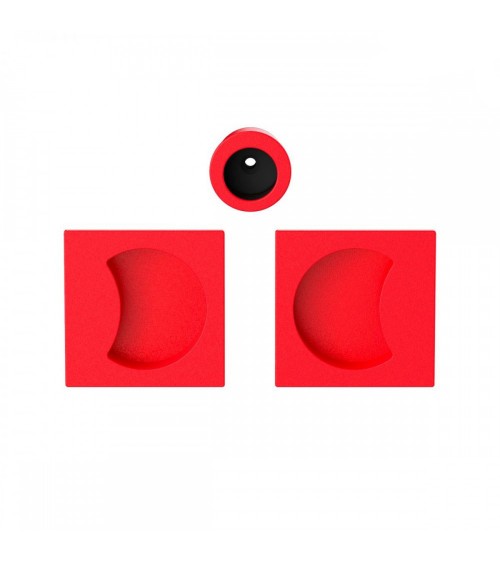 Maniglia per porta scorrevole di colore rosso fragola Colombo Design Moon One maniglia design