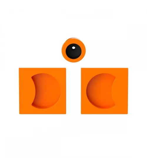 Maniglia per porta scorrevole di colore arancione tramonto Moon One maniglia design