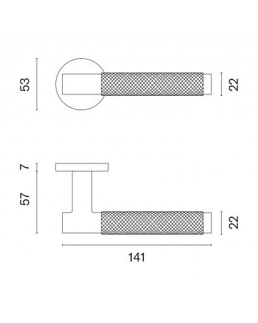 Maniglia per porta MOLINIA con dimensioni