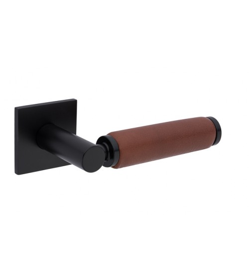 Maniglia per porta nera in pelle scura TUPAI 4200/201 quadrata - maniglia design