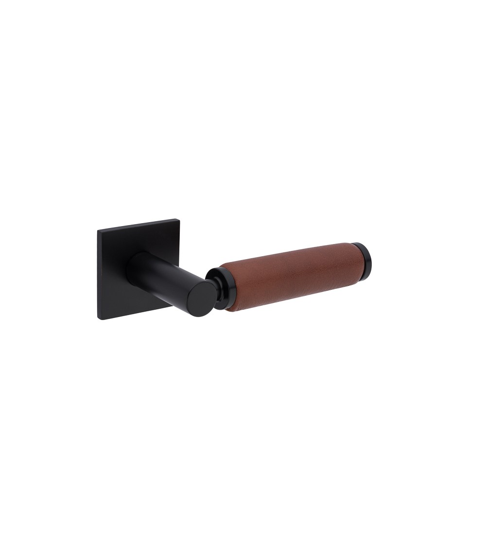 Maniglia per porta nera in pelle scura TUPAI 4200/201 quadrata - maniglia design