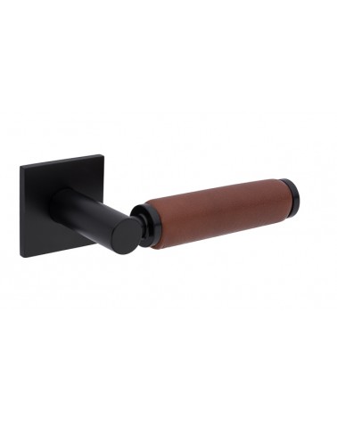 Maniglia per porta nera in pelle scura TUPAI 4200/201 quadrata - maniglia design