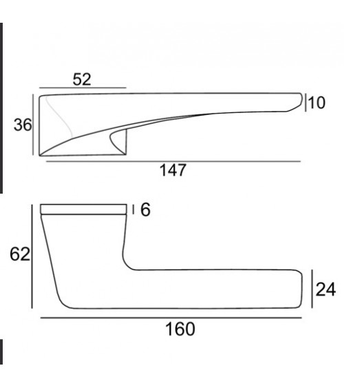 Maniglia per porta oro opaco VS LIVORNO nascosta - maniglia design