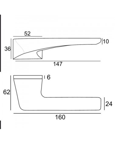 Maniglia per porta in cromo satinato VS LIVORNO nascosta - maniglia design