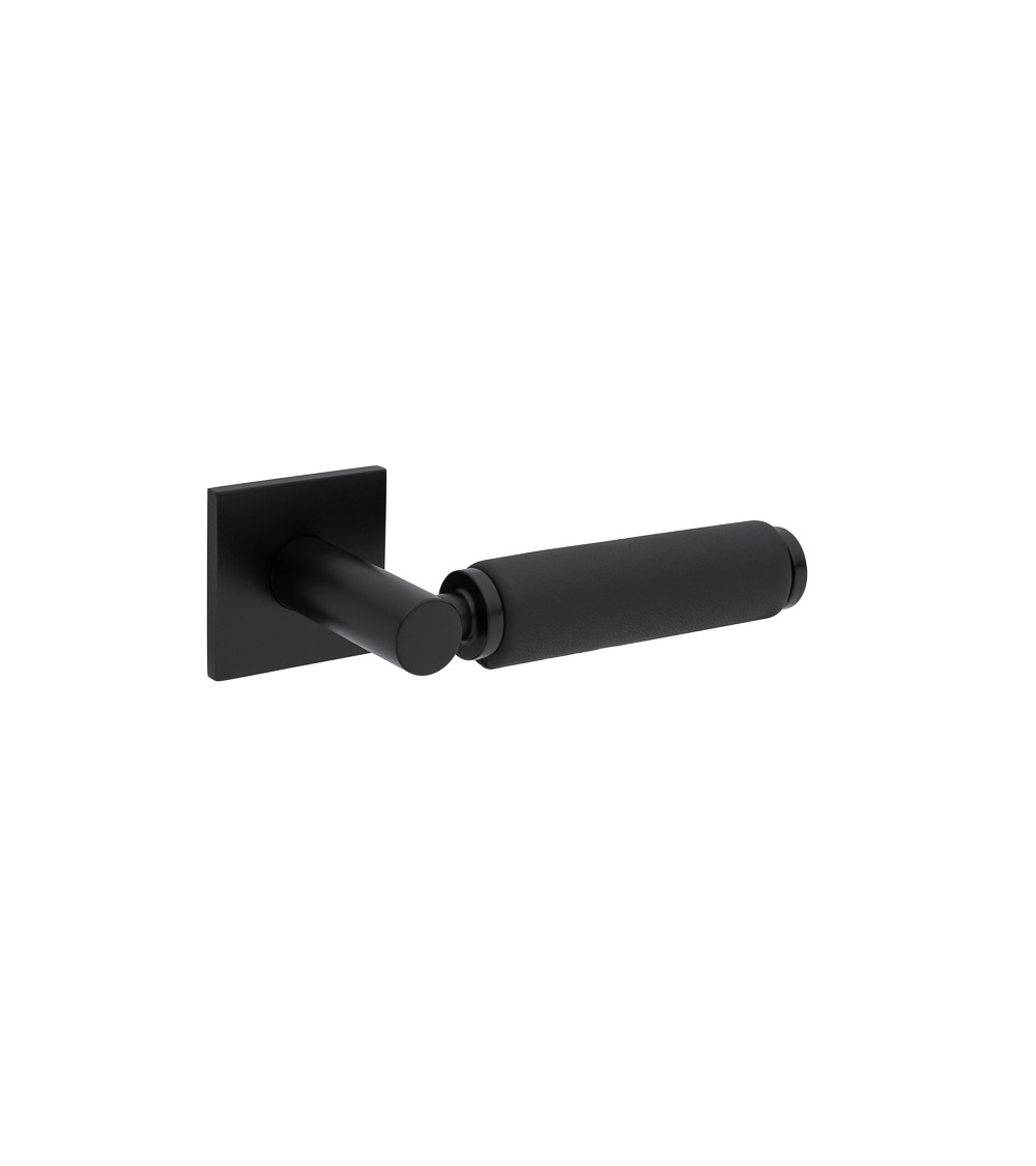 Maniglia per porta nera in pelle nera TUPAI 4200/202 quadrata - maniglia design