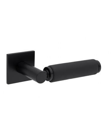 Maniglia per porta nera in pelle nera TUPAI 4200/202 quadrata - maniglia design