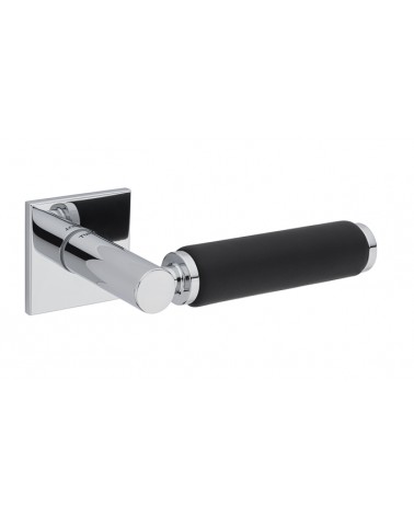 Maniglia per porta in ottone e pelle TUPAI 4200/202 quadrata - maniglia design