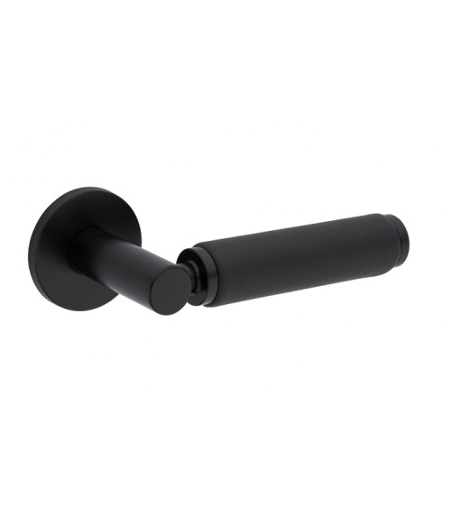 Maniglia per porta in ottone e pelle TUPAI 4200/202 rotonda - maniglia design