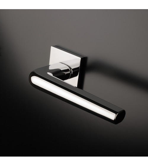 Maniglia per porta in cromo lucido su placca quadrata FUNKIA - maniglia design