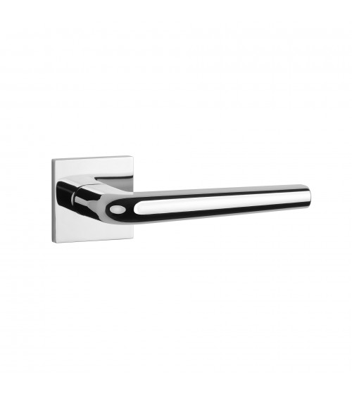 Maniglia per porta in cromo lucido su placca quadrata FUNKIA - maniglia design