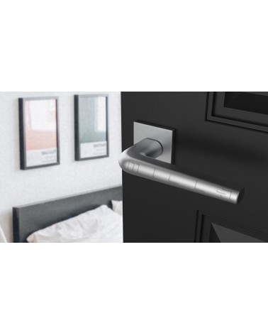 Maniglia per porta in cromo lucido su placca quadrata FUNKIA - maniglia design