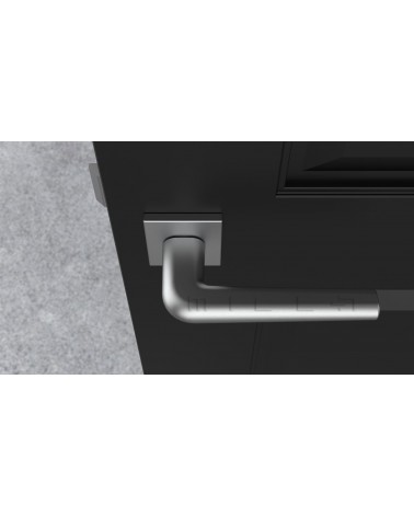 Maniglia per porta in cromo lucido su placca quadrata FUNKIA - maniglia design
