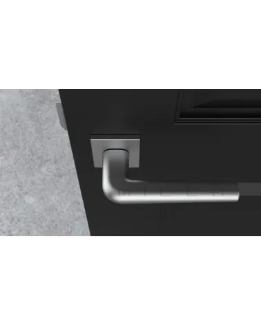 Maniglia per porta in cromo lucido su placca quadrata FUNKIA - maniglia design