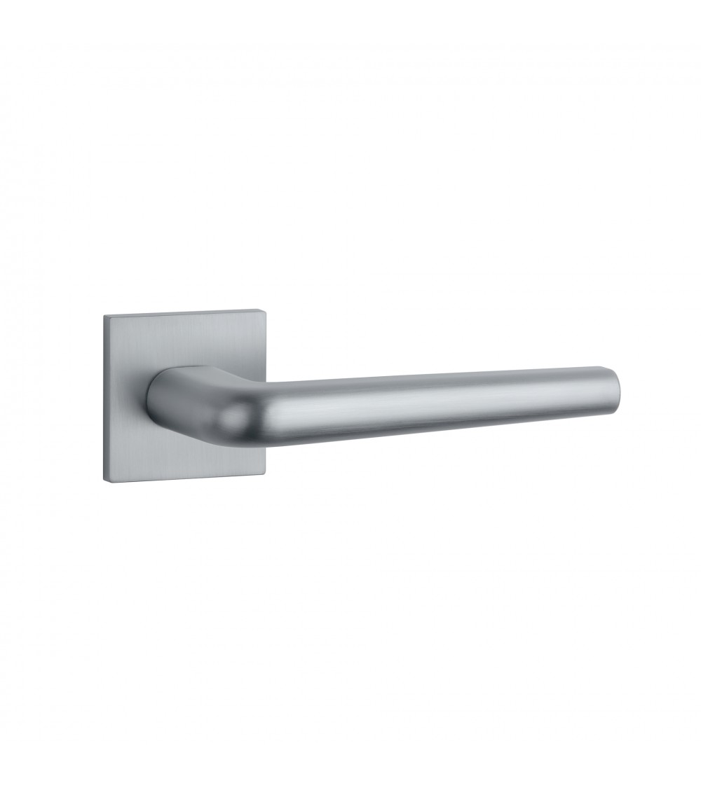 Maniglia per porta in cromo lucido su placca quadrata FUNKIA - maniglia design