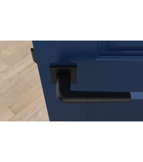 Maniglia per porta in cromo lucido su placca quadrata FUNKIA - maniglia design