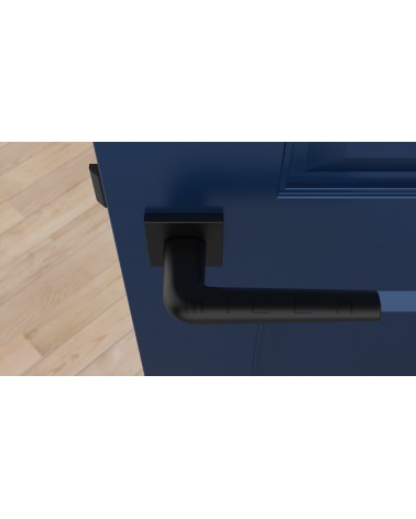 Maniglia per porta in cromo lucido su placca quadrata FUNKIA - maniglia design