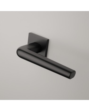 Maniglia per porta in cromo lucido su placca quadrata FUNKIA - maniglia design