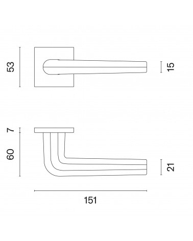 Maniglia per porta in cromo lucido su placca quadrata FUNKIA - maniglia design