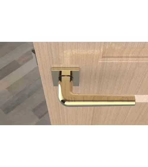 Maniglia per porta in cromo lucido su placca quadrata FUNKIA - maniglia design