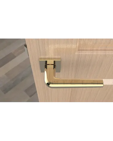 Maniglia per porta in cromo lucido su placca quadrata FUNKIA - maniglia design