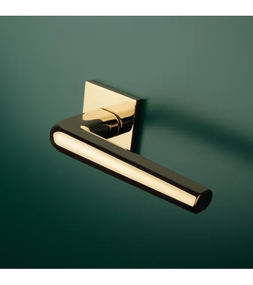 Maniglia per porta in cromo lucido su placca quadrata FUNKIA - maniglia design