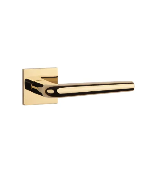 Maniglia per porta in cromo lucido su placca quadrata FUNKIA - maniglia design
