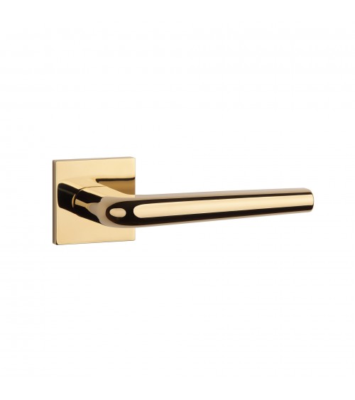 Maniglia per porta in cromo lucido su placca quadrata FUNKIA - maniglia design