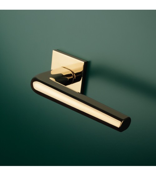 Maniglia per porta in cromo lucido su placca quadrata FUNKIA - maniglia design