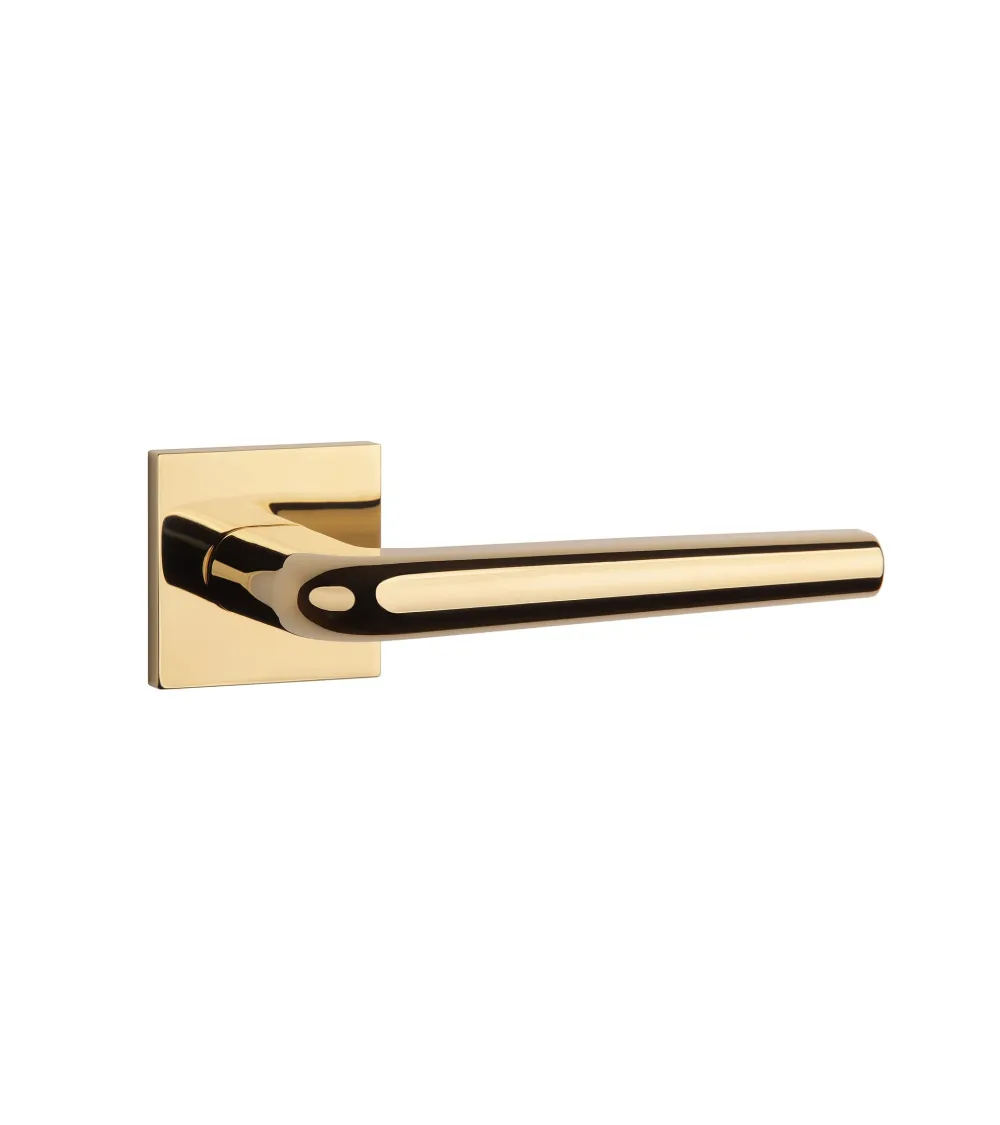 Maniglia per porta in cromo lucido su placca quadrata FUNKIA - maniglia design