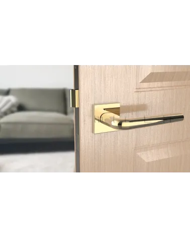 Maniglia per porta in cromo lucido su placca quadrata FUNKIA - maniglia design