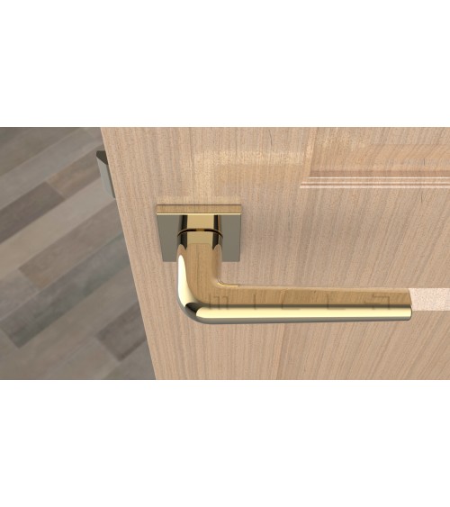 Maniglia per porta in cromo lucido su placca quadrata FUNKIA - maniglia design