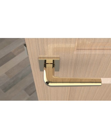 Maniglia per porta in cromo lucido su placca quadrata FUNKIA - maniglia design