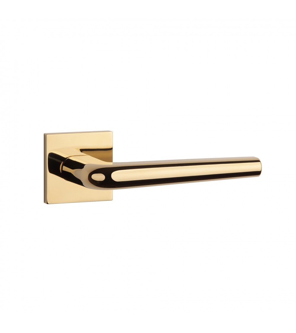 Maniglia per porta in cromo lucido su placca quadrata FUNKIA - maniglia design
