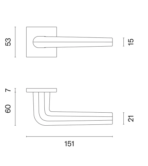 Maniglia per porta in cromo lucido su placca quadrata FUNKIA - maniglia design