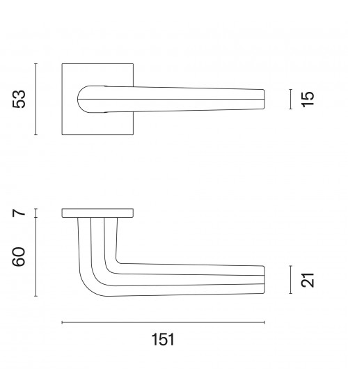 Maniglia per porta in cromo lucido su placca quadrata FUNKIA - maniglia design
