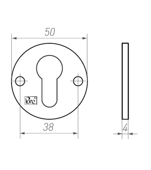 Rosetta per porta R PURE chiave PZ-50F - maniglia design