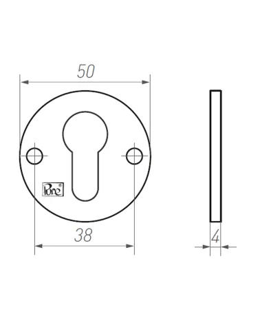 Rosetta per porta R PURE chiave PZ-50F - maniglia design