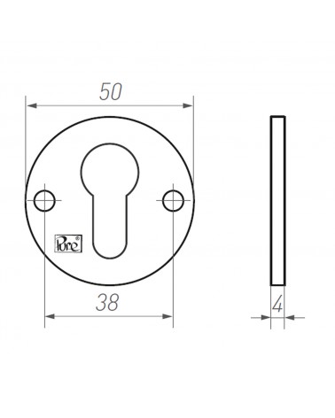 Rosetta per porta R PURE chiave PZ-50F - maniglia design