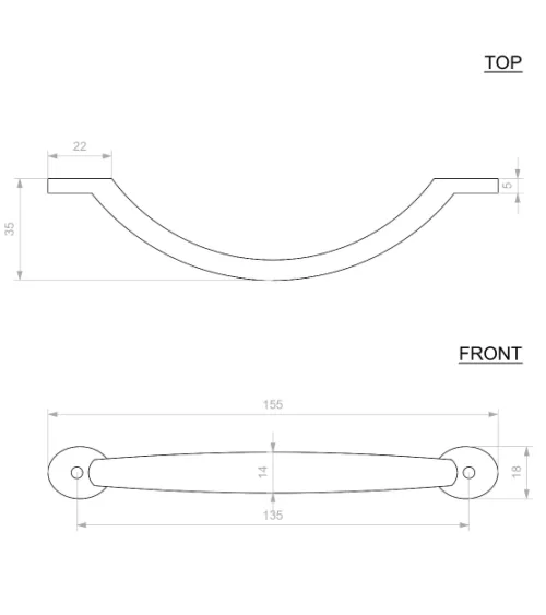 Maniglia per mobile a guscio P13 - design