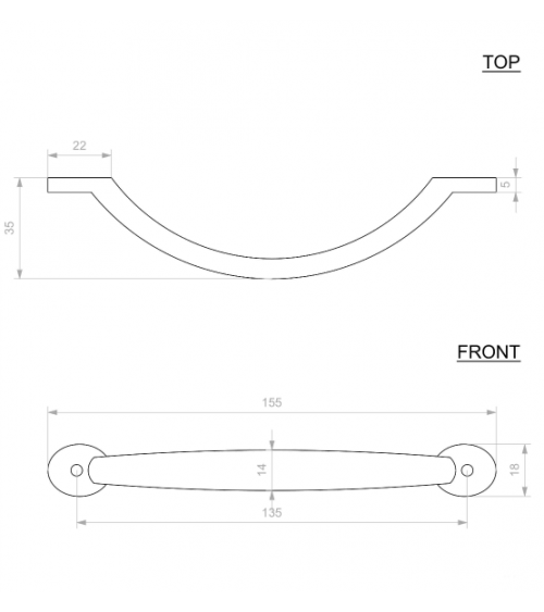 Maniglia per mobile a guscio P13 - design