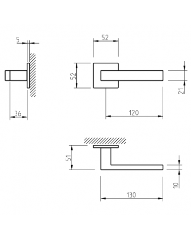 Maniglia per porta TUPAI 2275 con dimensioni