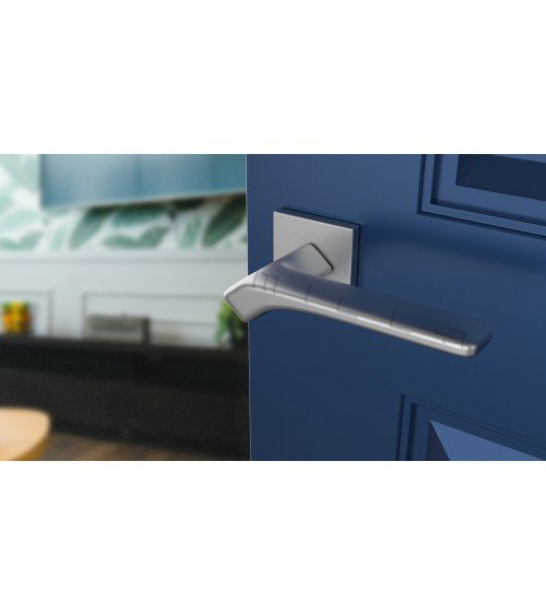 Maniglia per porta in cromo satinato BERGERIA ferramenta design