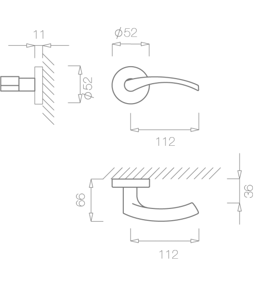 Maniglia per porta cromo lucido TUPAI 1927 ferramenta design