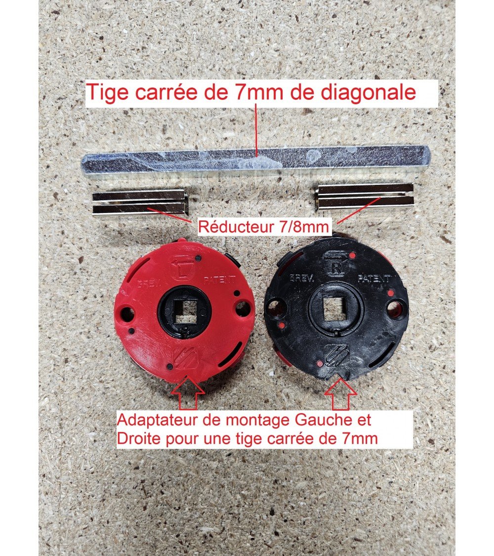 Kit montaggio maniglie Moon per serratura a codolo 7mm - maniglia design