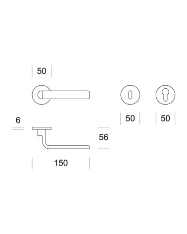 Maniglia per porta Ento Zai con dimensioni