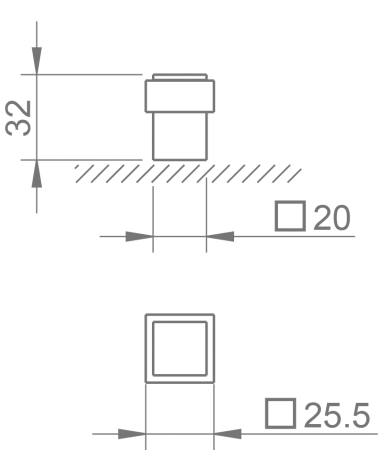 Fermaporta TUPAI 2617 con dimensioni